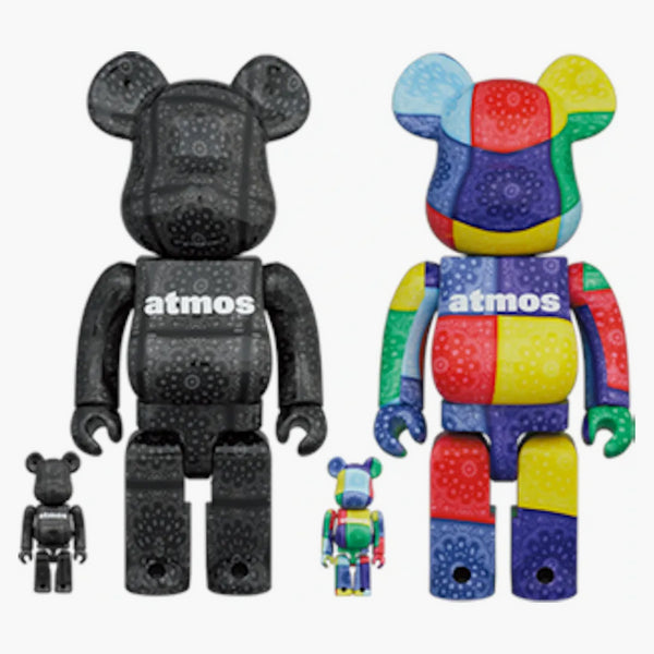 Bearbrick X Atmos Bandana 100% & 400% sada 2 černé/multi