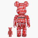 Bearbrick Atmos X Coca-cola 100% & 400% Set Clear/red
