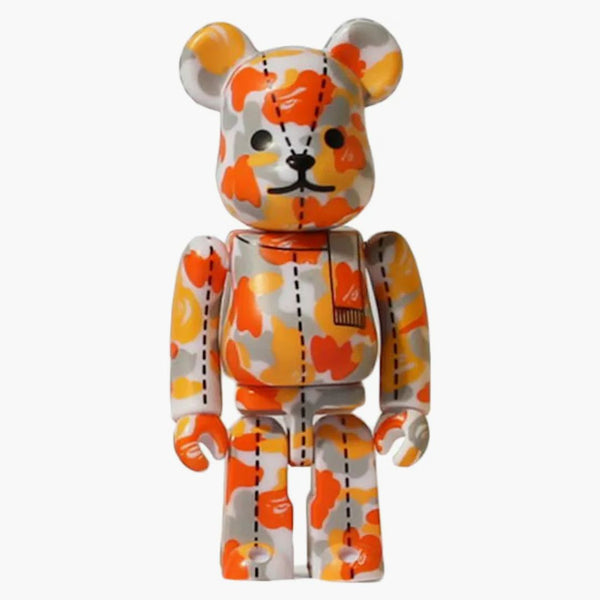 Bearbrick X A Bathing Ape 28th Anniversary Camo #3 100% Orange/grey
