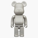 Bearbrick x amirex in alluminio 400% argento
