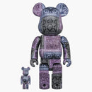 Bearbrick x Bape Black Bandana 100% e 400% Set