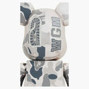 Bearbrick x Bape Camo Shark 1000% Silver