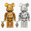 Bearbrick X Bape Camo Shark 100% & 400% 4-PC Set Gold/Silver
