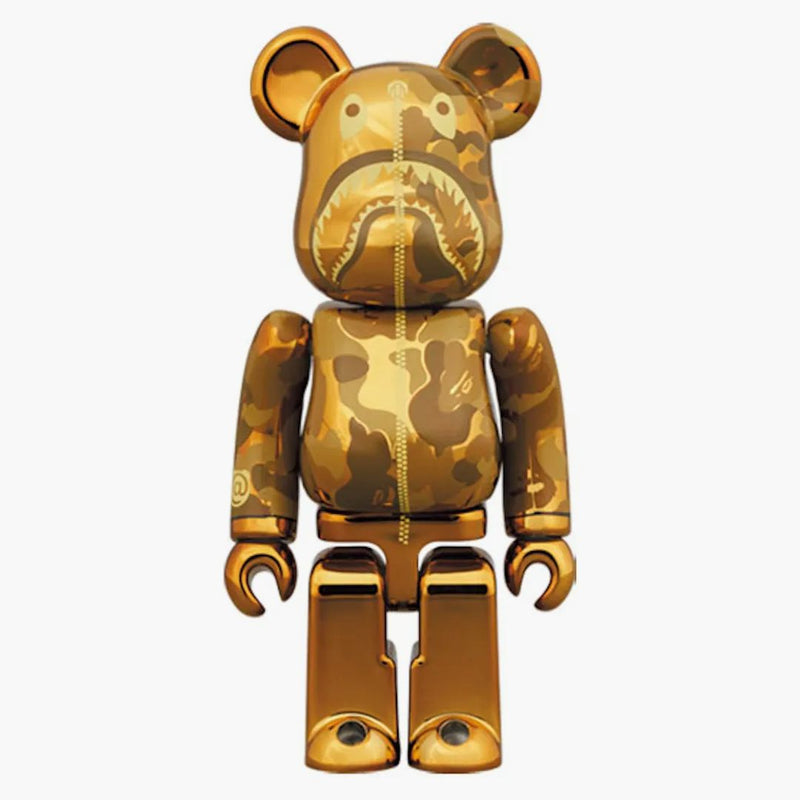 Bearbrick x Bape Camo Shark 100% & 400% Set Gold