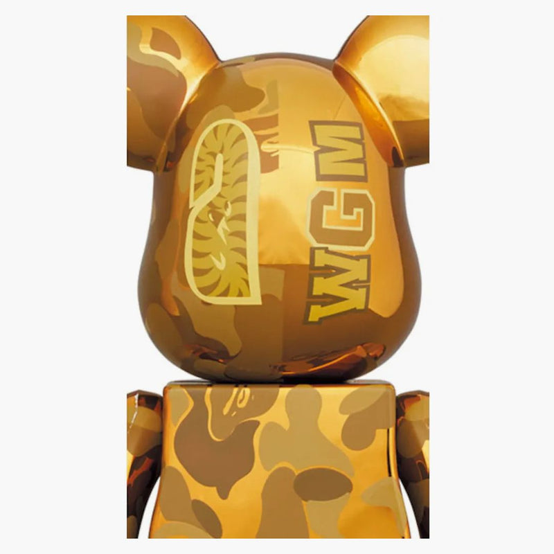 Bearbrick x Bape Camo Shark 100% & 400% Set Gold