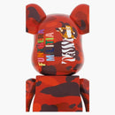 Bearbrick X Bape Camo Tiger 1000% Red