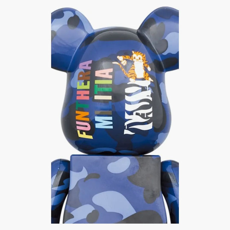 Bearbrick x Bape Camo Tiger 100% & 400% set modrá