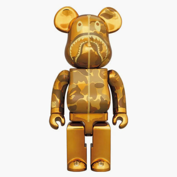Bearbrick X Bape Chogokin Superalloy Camo Shark 200% guld