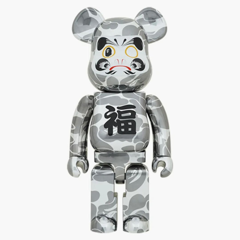 Bearbrick X Bape Daruma 1000% Silver Plated