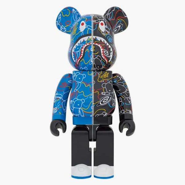 Bearbrick X Bape Line Camo Shark 1000% Blue/black