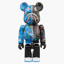 Bearbrick X BAPE LINE CAMO THARK 100% e 400% Set blu/nero