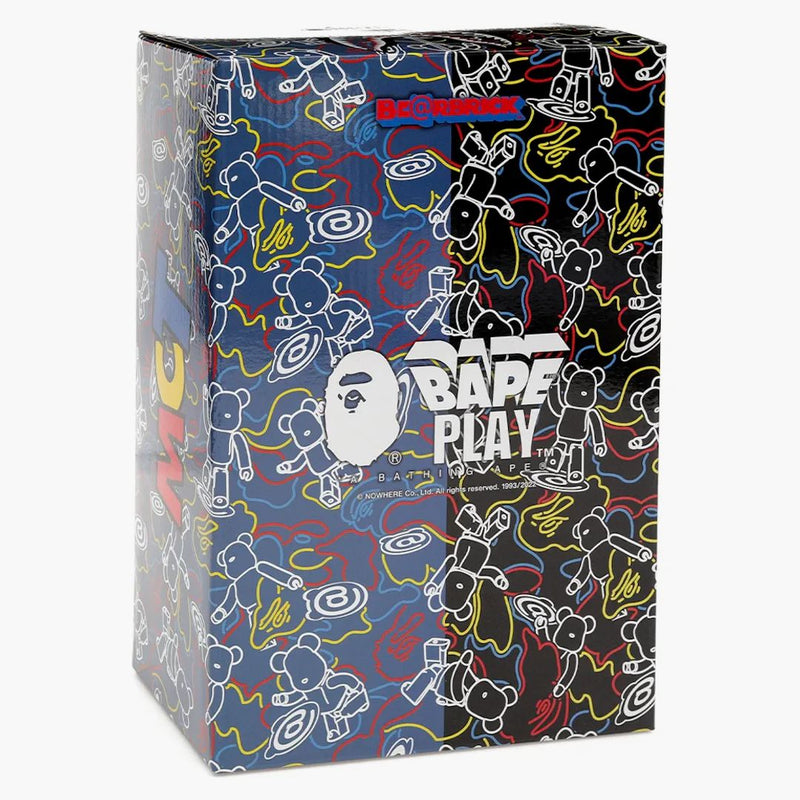 Bearbrick x Bape Line Camo Shark 100% & 400% Set Blue/Black