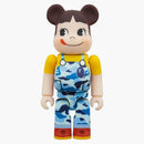 Bearbrick x bape peko-chan 100% e 400% set blu camo