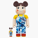 Bearbrick x bape peko-chan 100% e 400% set blu camo