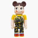 Bearbrick x bape peko-chan 100% e 400% set verde camo