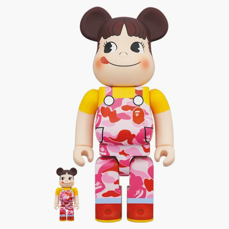 Bearbrick x Bape Peko-chan 100% a 400% set růžový camo