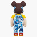 Bearbrick x bape peko-chan 100% e 400% set di 3 camo verde/mimetico rosa/camo blu