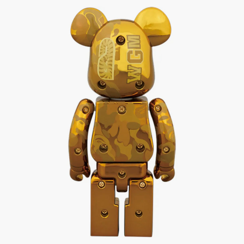 Bearbrick X Bape SuperAlloy Camo Shark 200% Set Gold/Silver