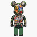 Bearbrick x bape xlbwk livaken knu abc camo 1000% verde