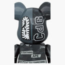 Bearbrick X Bape X Comme Des Garcons Camo Shark 100% & 400% Set