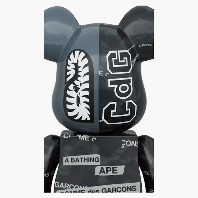 Bearbrick x Bape x Comme of the Garcon Camo Shark 100% & 400% sada