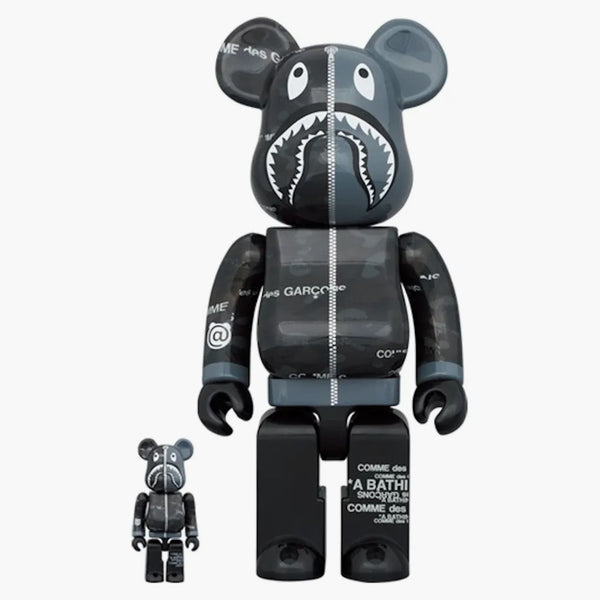 Bearbrick x Bape x Comme of the Garcon Camo Shark 100% & 400% sada