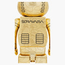 Bearbrick X Bape X Hajime Sorayama Baby Milo 1000% 2x Set Gold/Silver