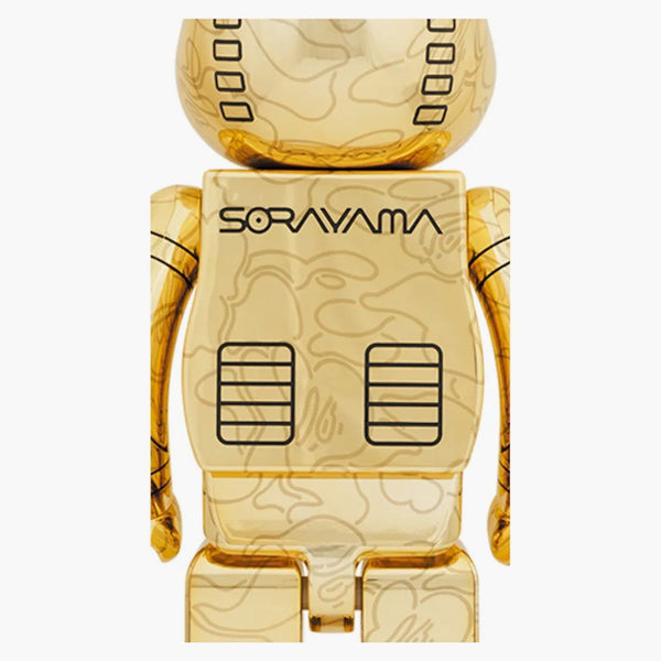 Bearbrick x Bape x Hajime Sorayama Baby Milo 1000% 2x Set Gold/Silver