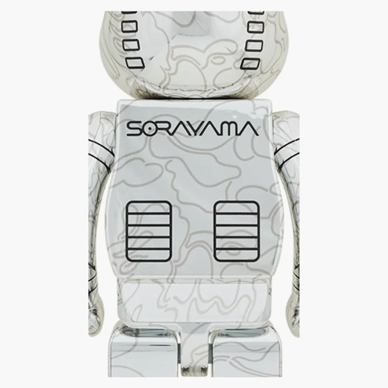 Bearbrick x Bape x Hajime Sorayama Baby Milo 1000% 2x Set Gold/Silver