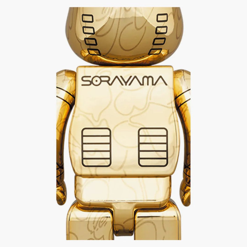 Bearbrick x Bape x Hajime Sorayama Baby Milo 100% & 400% 4x Set Gold/Silver
