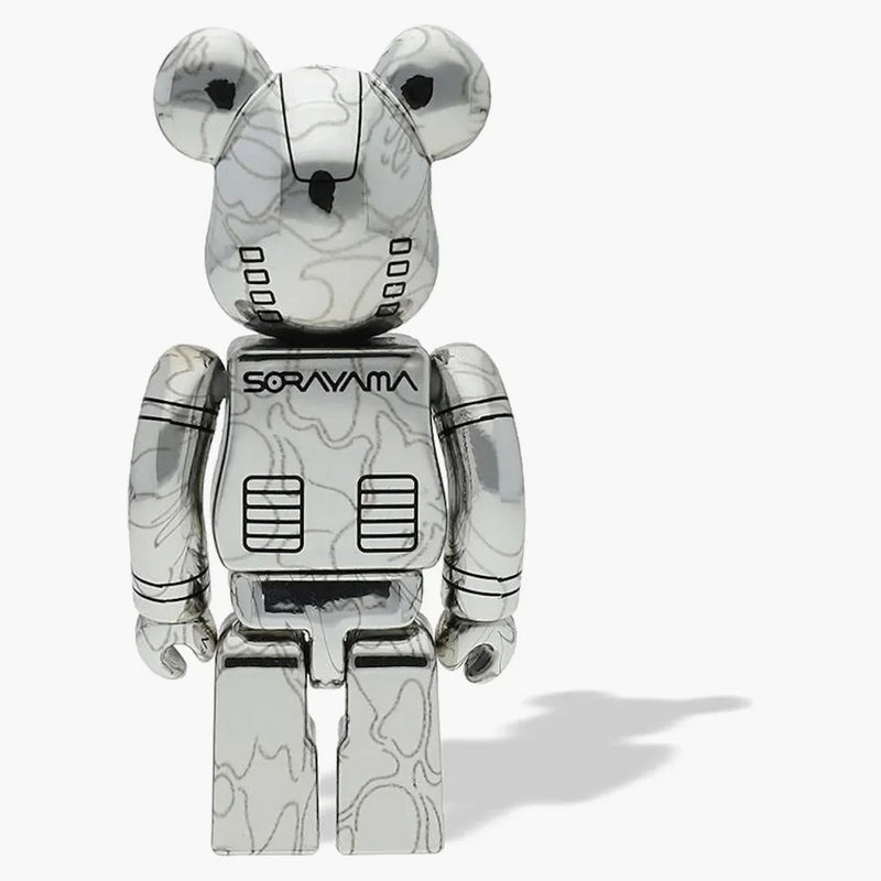 Bearbrick X Bape x Hajime Sorayama Baby Milo 100% & 400% Set Silver