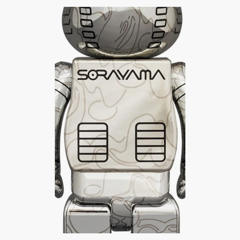 Bearbrick x Bape x Hajime Sorayama Camo Shark 100% & 400% 4-pc set Gold & Silver
