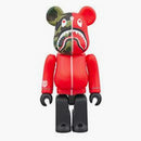 Bearbrick x BAPE 1st Camo Shark 100% Rojo