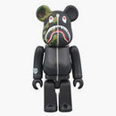 Bearbrick X Bape 1st Camo Shark 100% Black