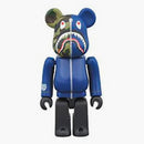 Bearbrick X Bape 1st Camo Shark 100% Navy