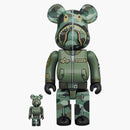 Bearbrick X Bape X Alpha Industries 100% & 400% Set