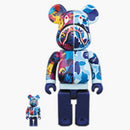 Bearbrick X Bape X Mika Ninagawa Shark 100% & 400% Set Blue