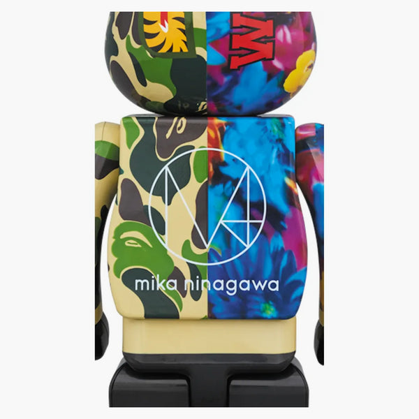 Bearbrick x Bape x Mika Ninagawa Shark 100% & 400% Set Green
