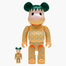 BEARBRICK X CLOT Summer Fruits Pineapple rosa 100% e 400% Set