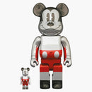Bearbrick X Hajime Sorayama X Disney Future Mickey Mouse (2nd Color Ver.) 100% & 400% Set