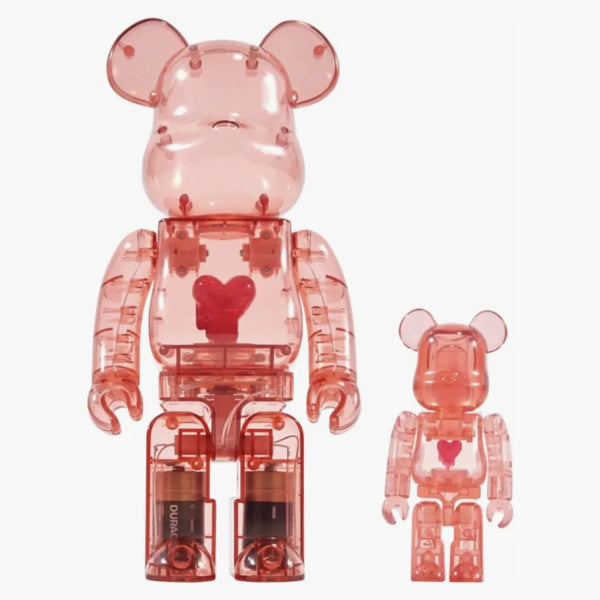 Bearbrick X emocionární Nedostupné červené srdce 100% a 400% sada červená