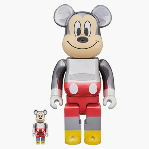 Bearbrick X Fragment Mickey Mouse Color Version 100% & 400% Silver