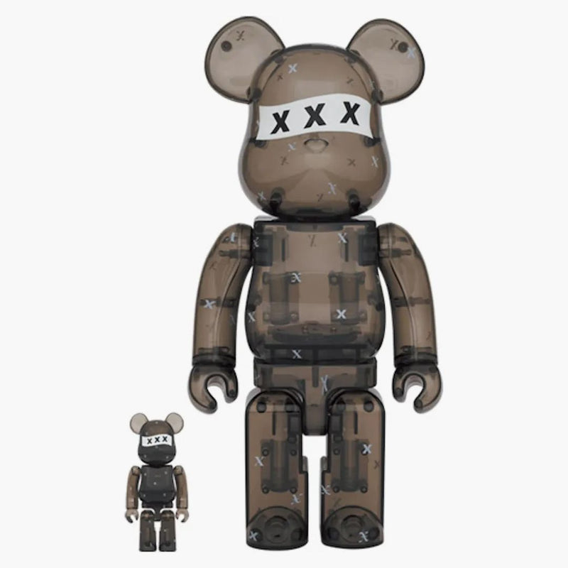 Bearbrick X God Selection XXX 100% & 400% SET CLEAR BLACK