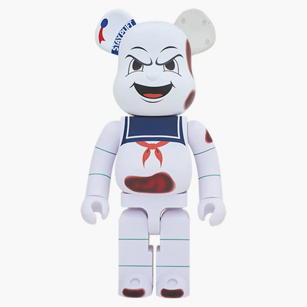 Bearbrick x Ghostbusters Resta puft Marshmallow Man Face Angry 1000% White