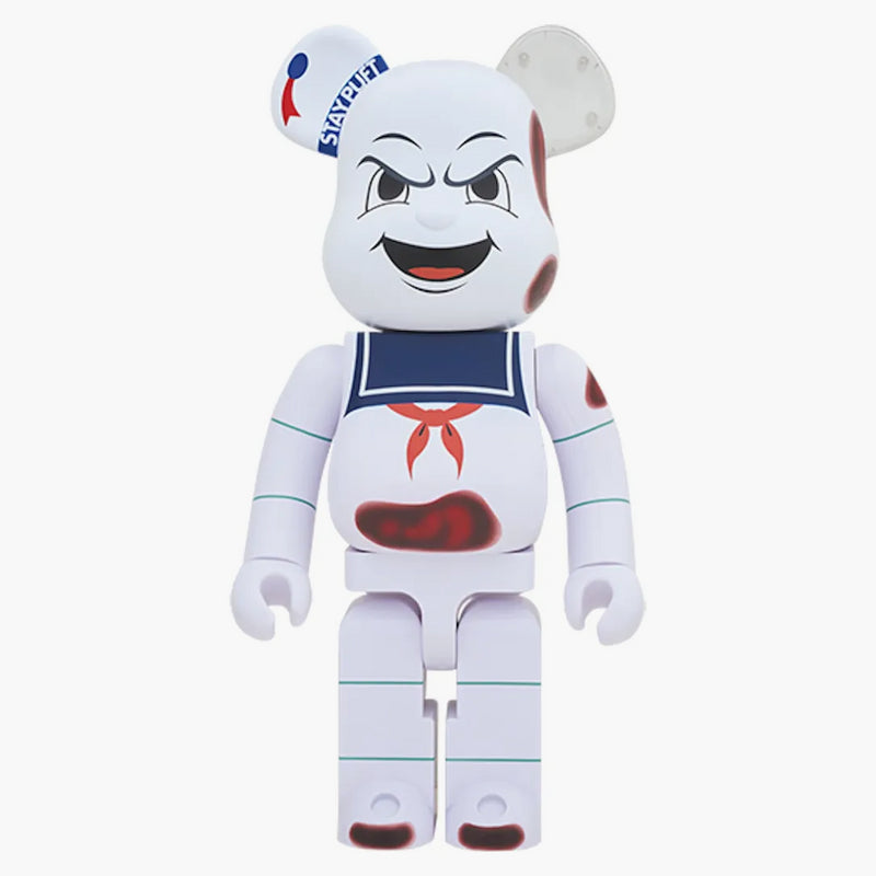 Bearbrick X Ghostbusters Stay Puft Marshmellow Man Angry Face 1000% White
