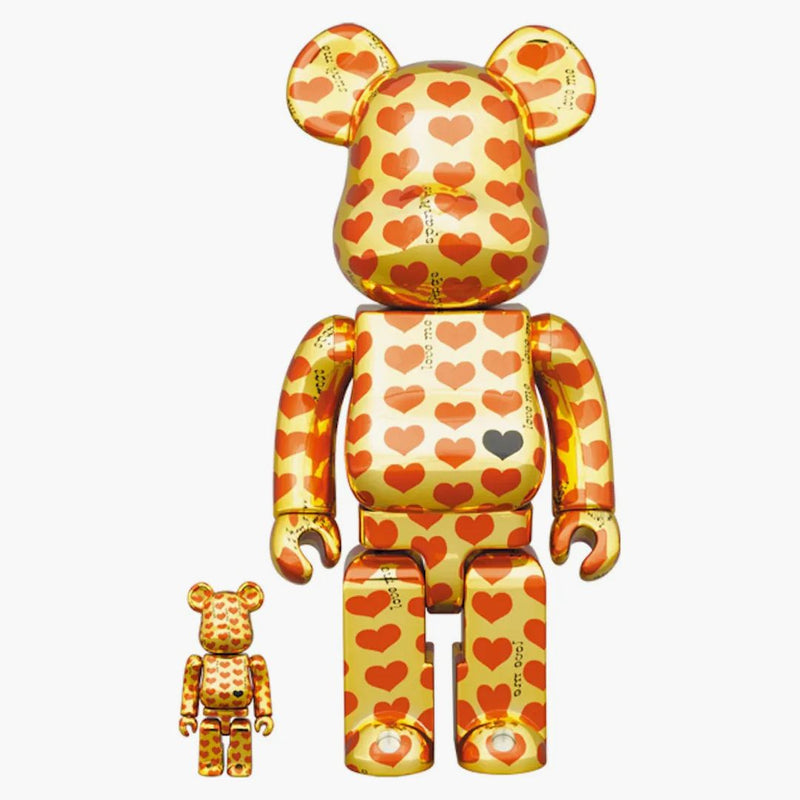 Bearbrick X Hide X Japan Yellow Heart 100% & 400% Set Gold