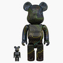 Bearbrick x Hypebeast 100% & 400% Set Black Multicolor