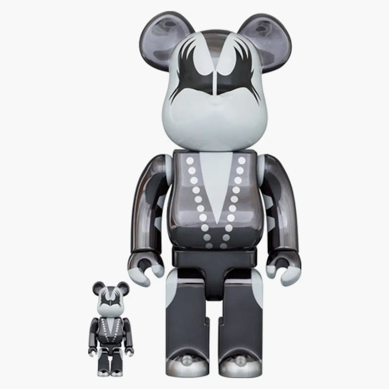 Bearbrick x Kiss Demon 100% e 400% Set Chrome Ver.