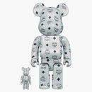 Bearbrick X MCM 100% & 400% Set White Chrome Ver.