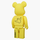 Bearbrick X Mark Gonzales Krooked Skateboards 400% Yellow
